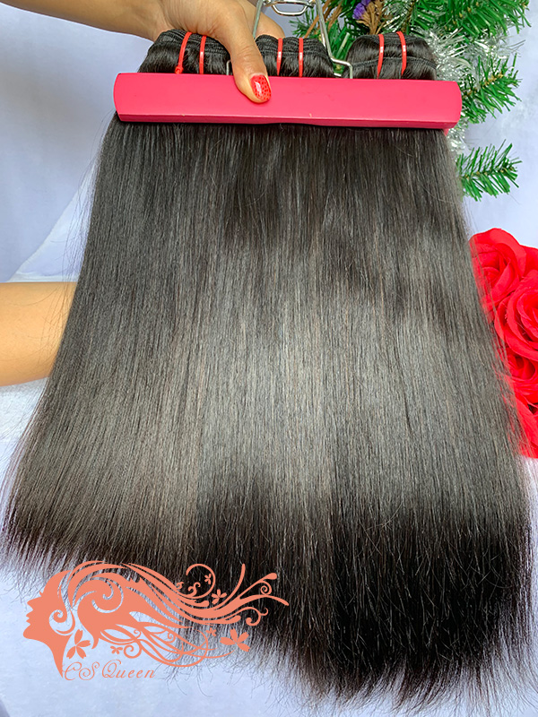Csqueen Raw Hair Straight Hair 6 Bundles Natural Black Color Straight Hair - Click Image to Close